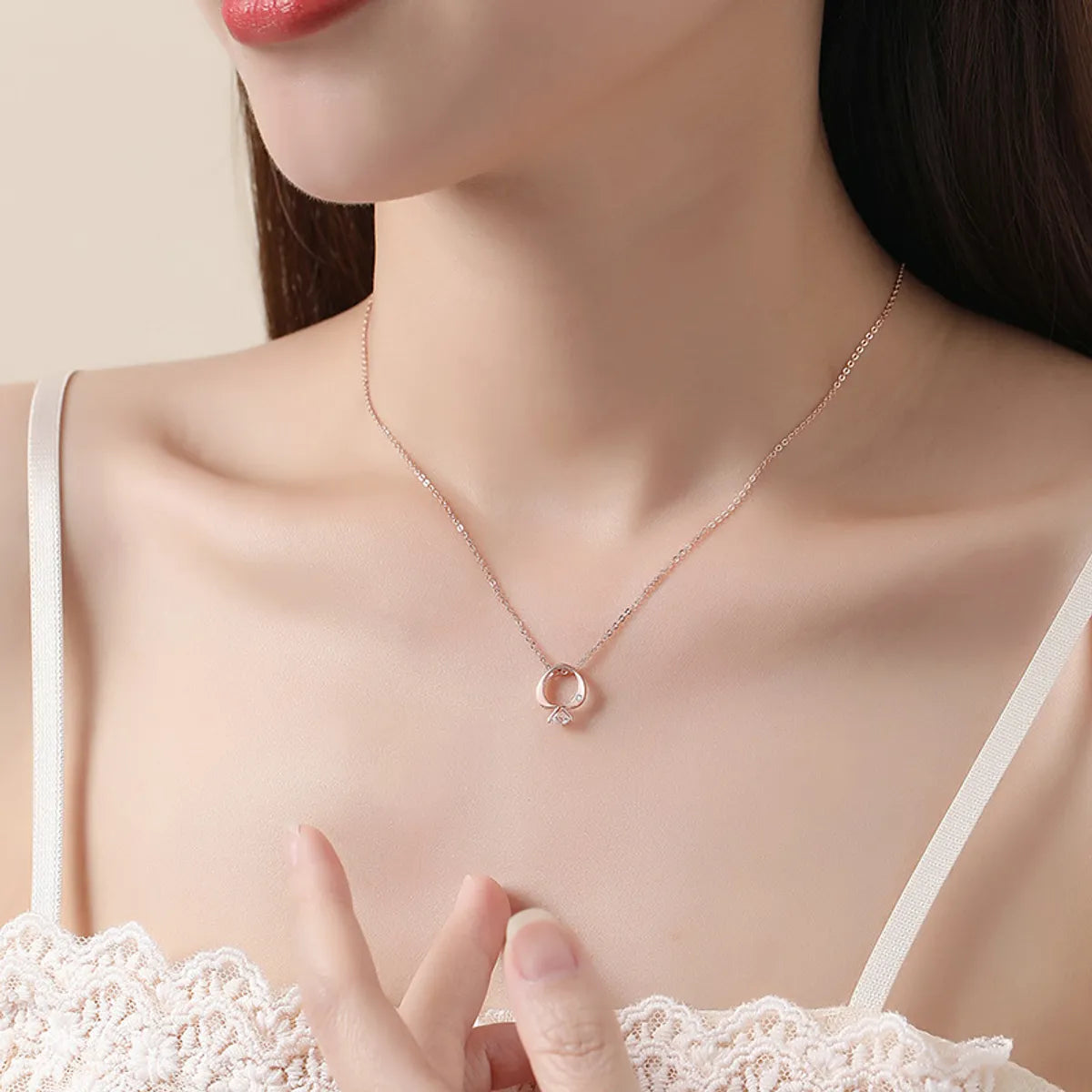 Simple Style Heart Shape Sterling Silver Polishing Plating Inlay Zircon Pendant Necklace