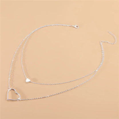 Wholesale Jewelry Simple Style Heart Shape Synthetics Acrylic Artificial Pearls Artificial Gemstones Inlay Hollow Out Pendant Necklace