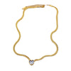 Simple Style Heart Shape Titanium Steel Plating Inlay Zircon 18k Gold Plated Necklace