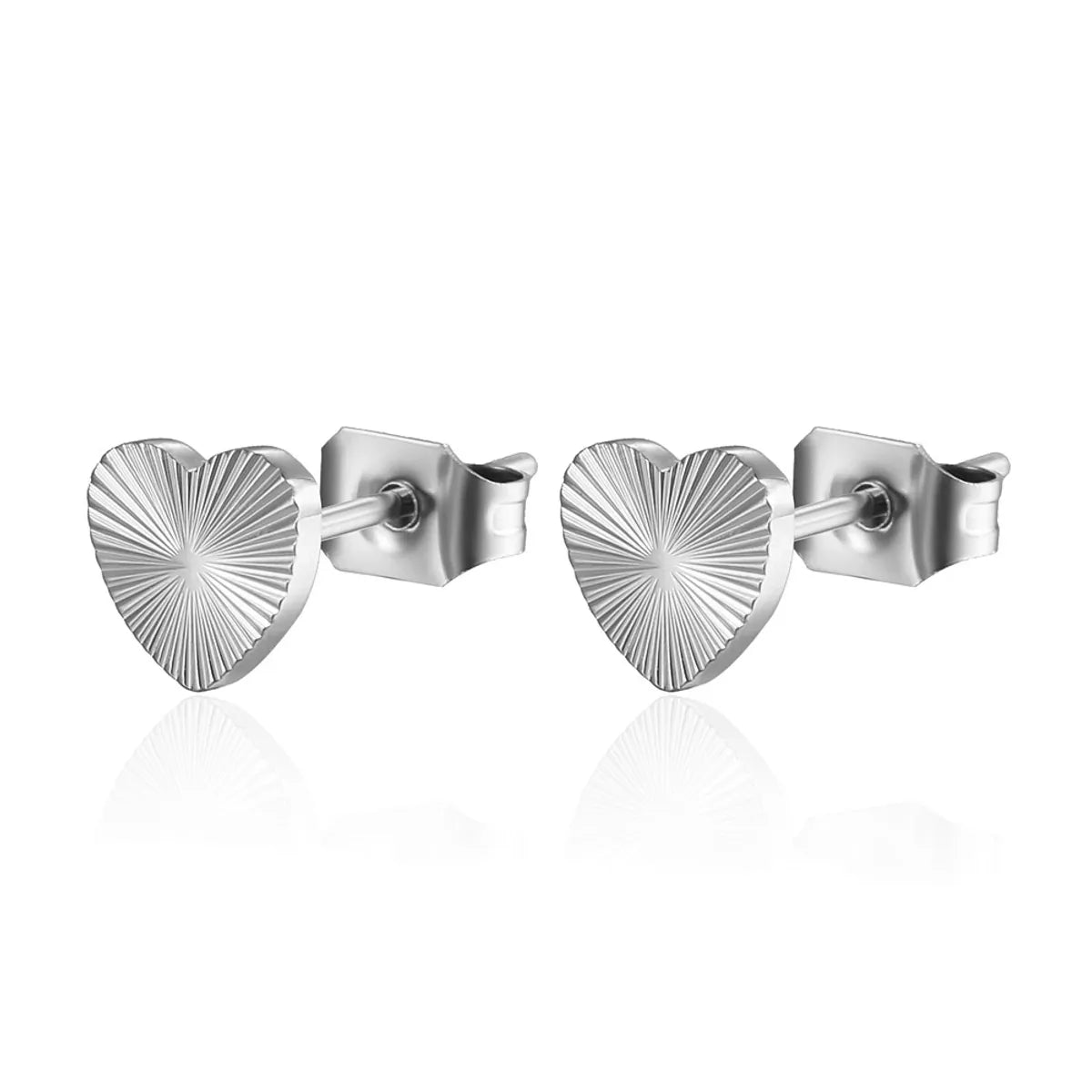 Simple Style Heart Shape Titanium Steel Ear Studs Gold Plated Stainless Steel Earrings