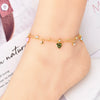 Simple Style Heart Shape 304 Stainless Steel Epoxy Plating Inlay Artificial Diamond 18K Gold Plated Women'S Anklet