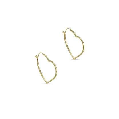 Simple Style Heart Shape Titanium Steel Gold Plated Hoop Earrings 1 Pair