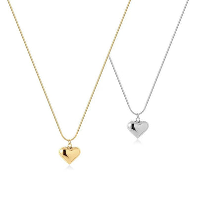 Simple Style Heart Shape Titanium Steel Necklace