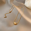 Wholesale Jewelry Simple Style Heart Shape 304 Stainless Steel 18K Gold Plated Patchwork Necklace