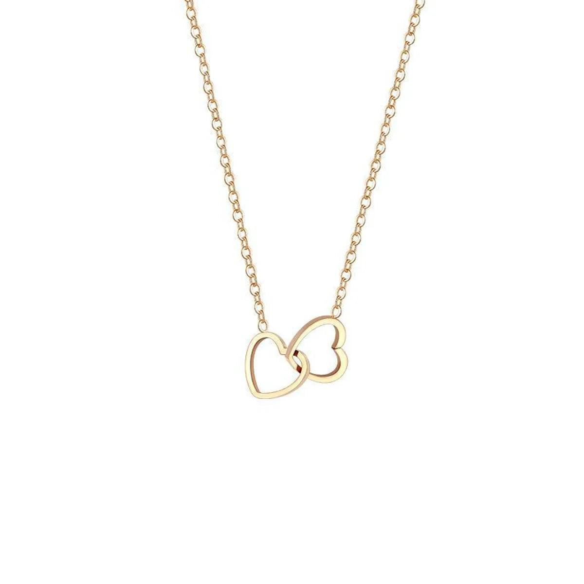 Simple Style Heart Shape Titanium Steel Plating 18k Gold Plated Necklace