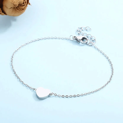 Simple Style Heart Shape Titanium Steel Plating 18k Gold Plated Rose Gold Plated Bracelets Earrings Necklace