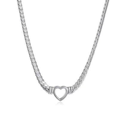 Wholesale Simple Style Heart Shape Titanium Steel Plating Bracelets Necklace