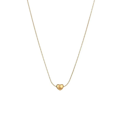 Simple Style Heart Shape Titanium Steel Plating Gold Plated Pendant Necklace