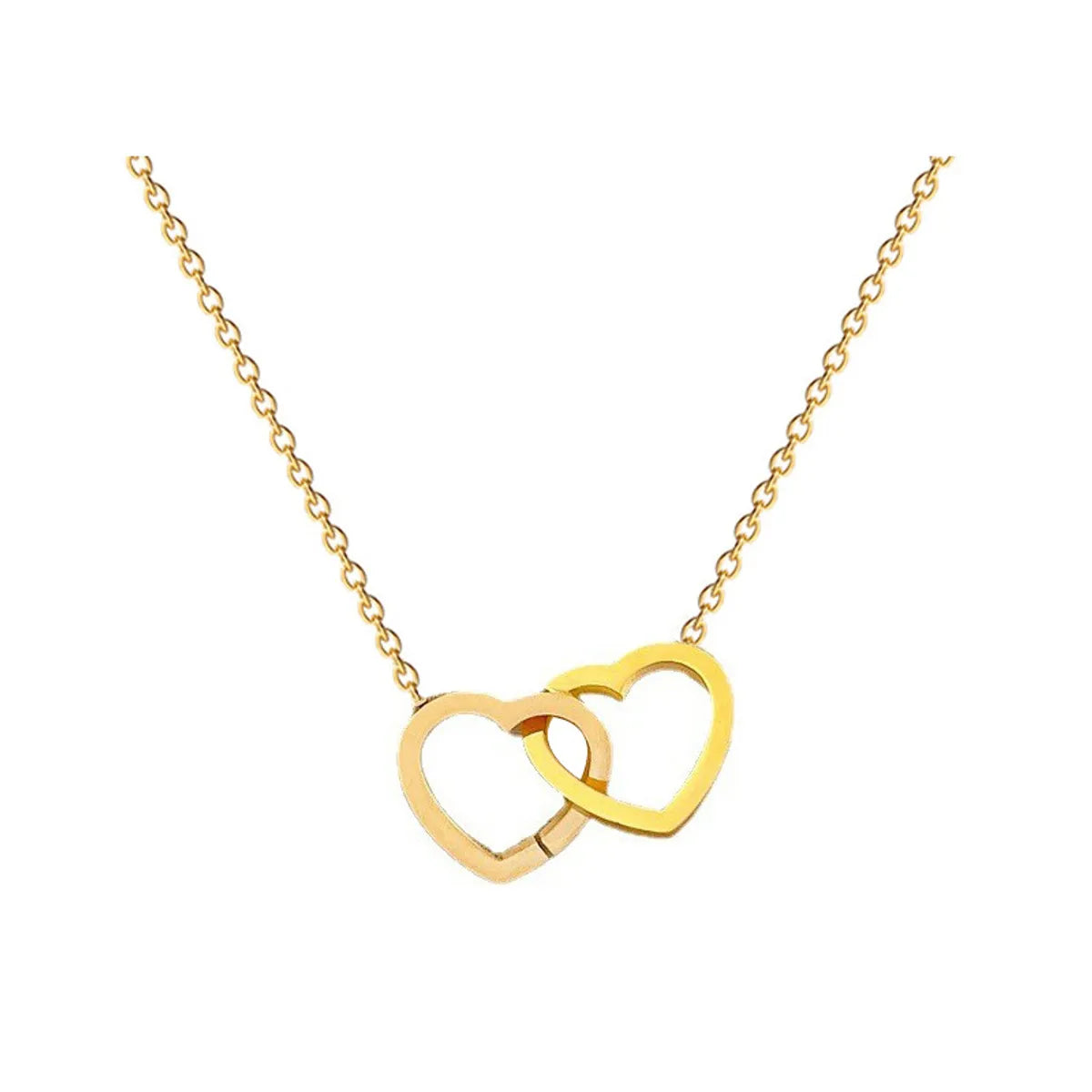 Simple Style Heart Shape Titanium Steel Copper Plating Gold Plated Pendant Necklace