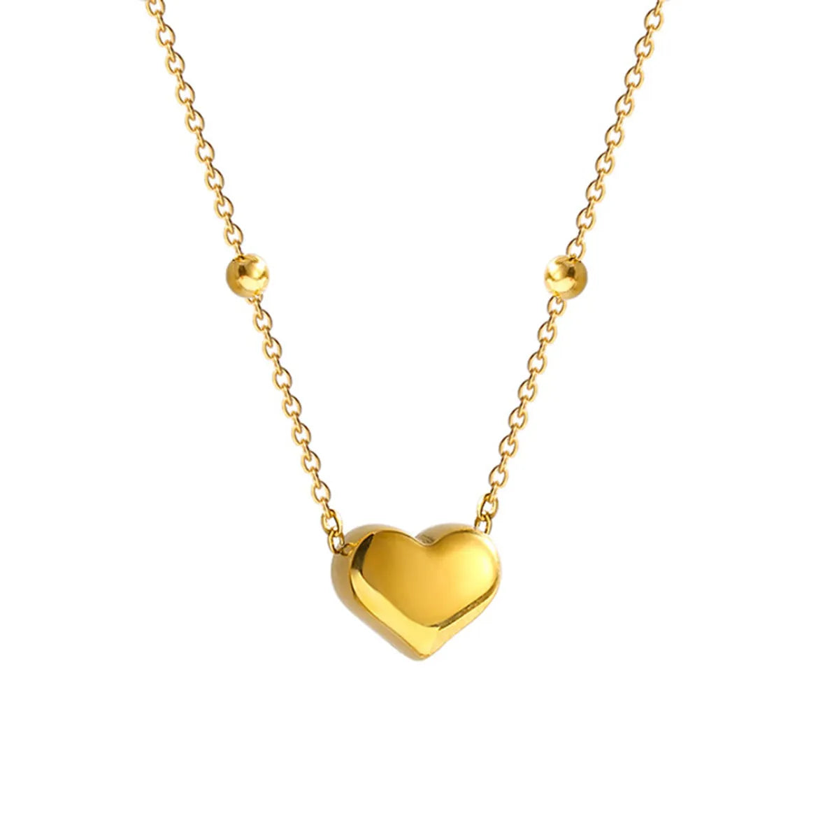 Simple Style Heart Shape Titanium Steel Plating Pendant Necklace 1 Piece