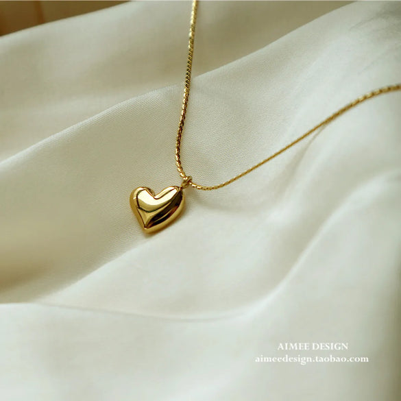 Simple Style Heart Shape Titanium Steel Plating Pendant Necklace 1 Piece