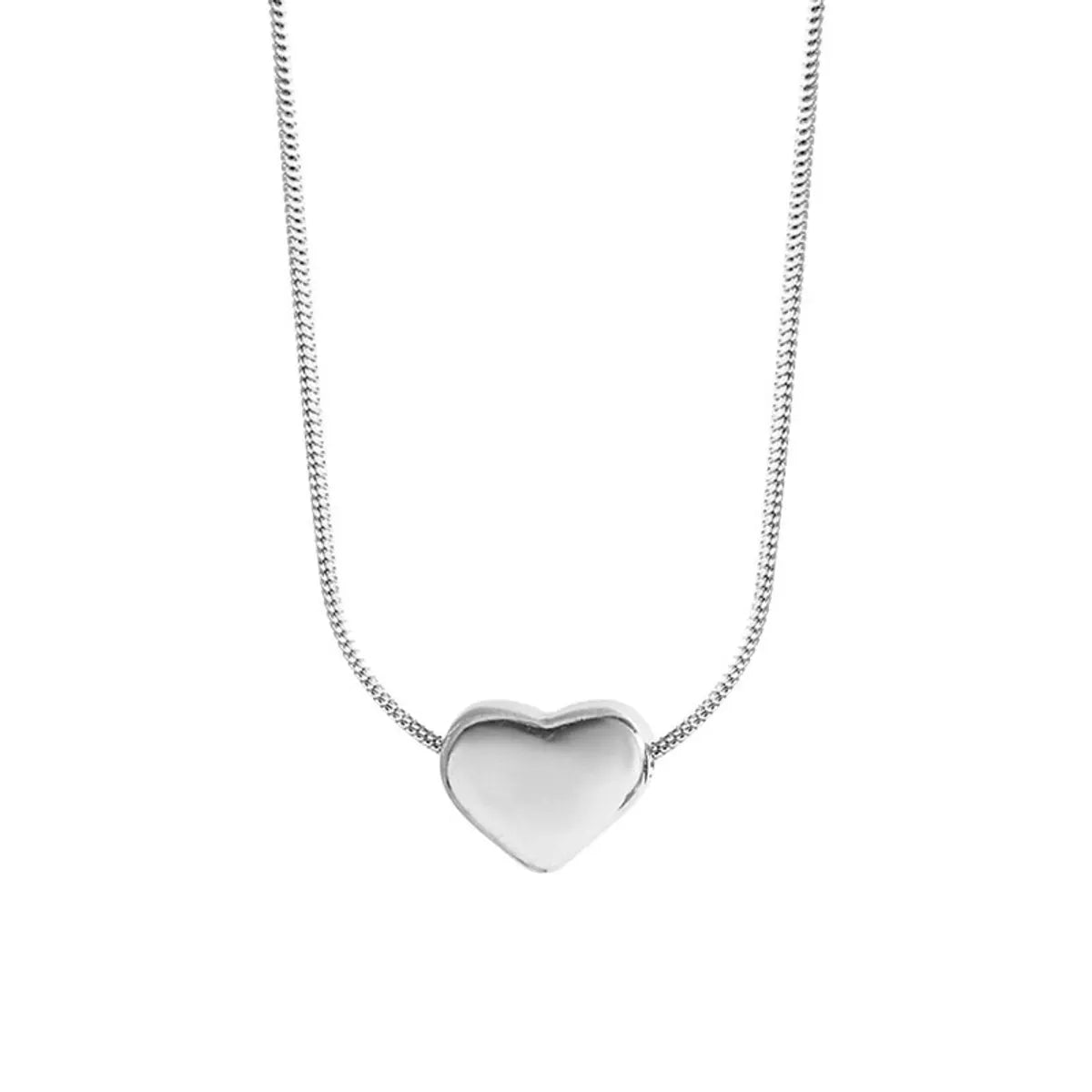 Simple Style Heart Shape Titanium Steel Plating Pendant Necklace