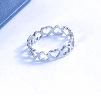 Simple Style Heart Shape Titanium Steel Rings