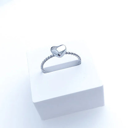 Simple Style Heart Shape Titanium Steel Rings