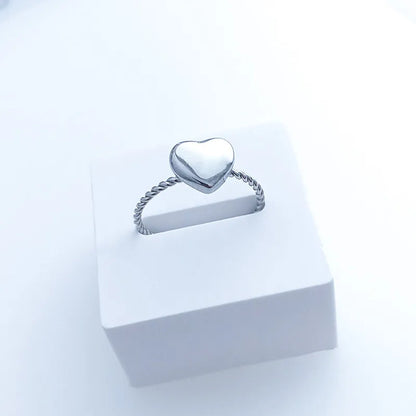 Simple Style Heart Shape Titanium Steel Rings