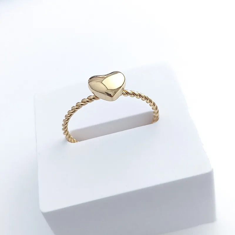 Simple Style Heart Shape Titanium Steel Rings