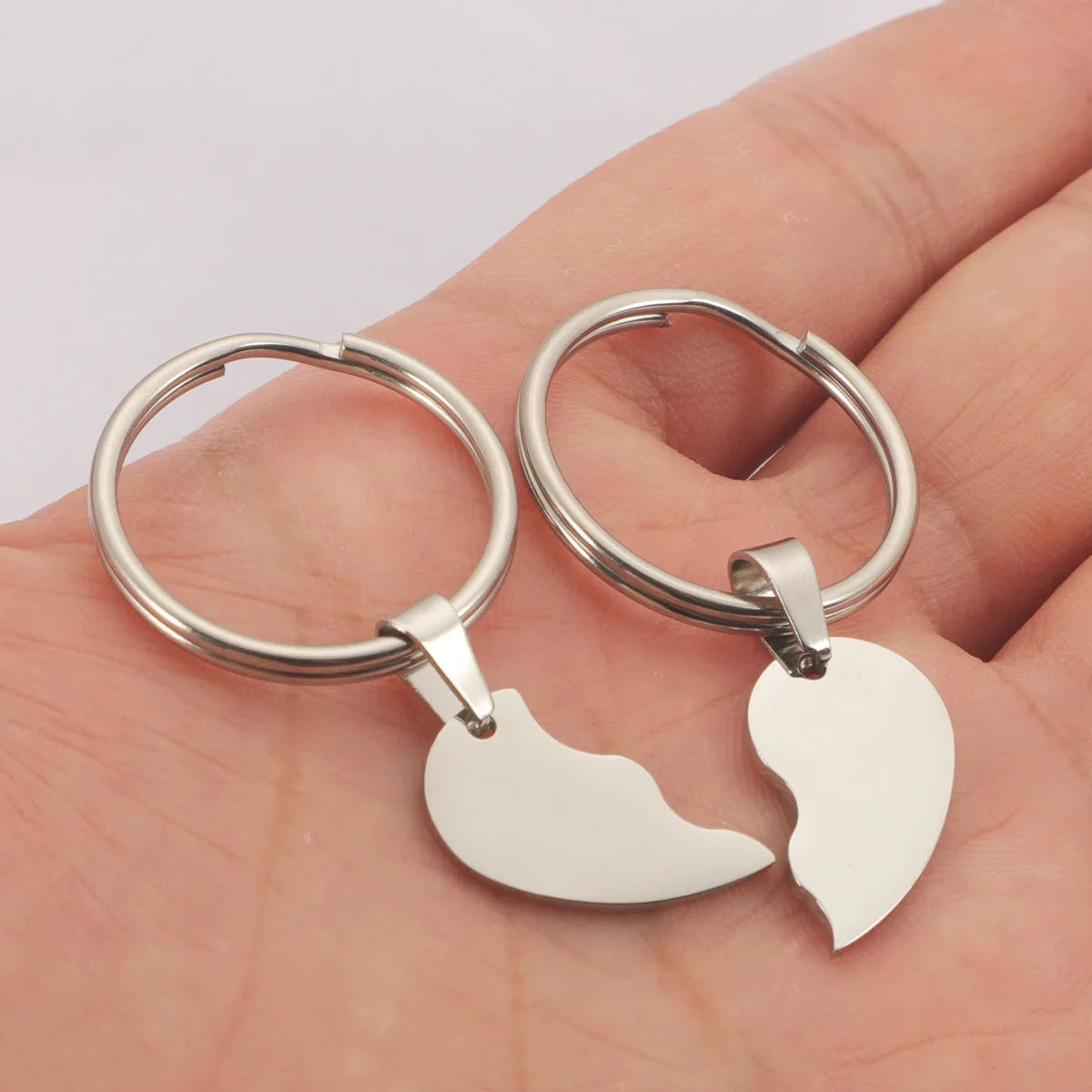 Simple Style Heart Shape Titanium Steel Unisex Bag Pendant Keychain