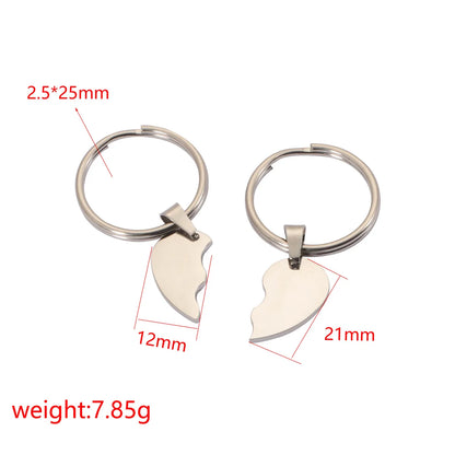 Simple Style Heart Shape Titanium Steel Unisex Bag Pendant Keychain