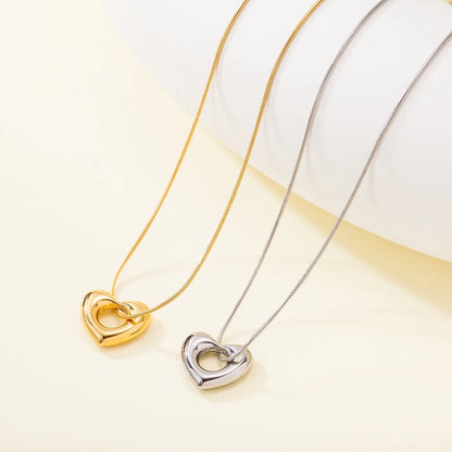 Simple Style Heart Shape Titanium Steel Wholesale Pendant Necklace