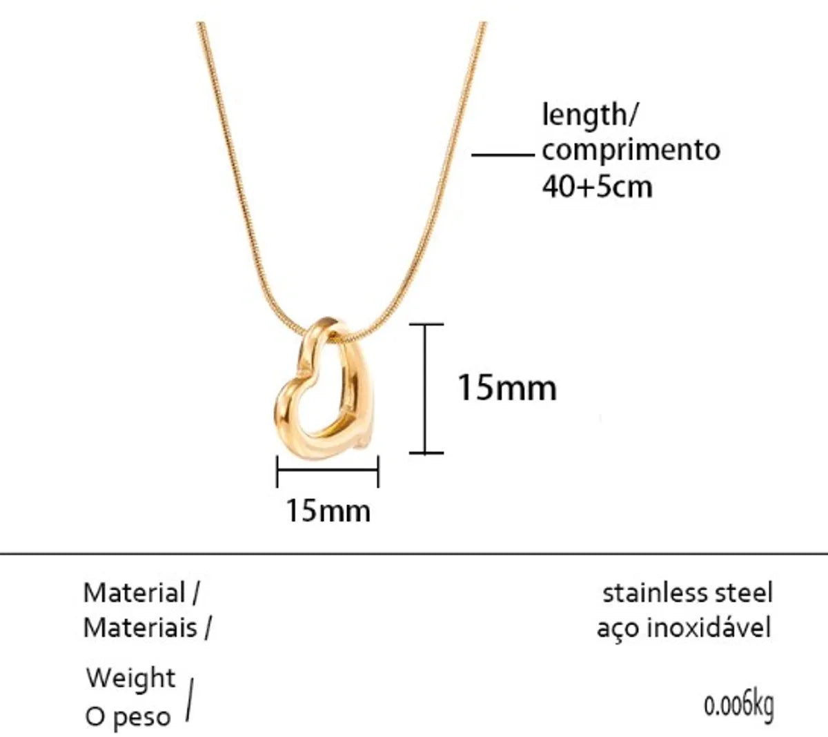 Simple Style Heart Shape Titanium Steel Wholesale Pendant Necklace