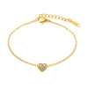 Simple Style Heart Shape Titanium Steel Zircon Bracelets In Bulk