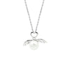 Simple Style Heart Shape Wings Sterling Silver Inlay Artificial Gemstones Pendant Necklace