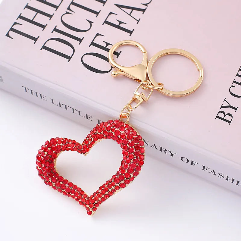 Simple Style Heart Shape Zinc Alloy Diamond Unisex Bag Pendant Keychain