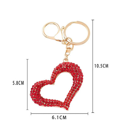 Simple Style Heart Shape Zinc Alloy Diamond Unisex Bag Pendant Keychain