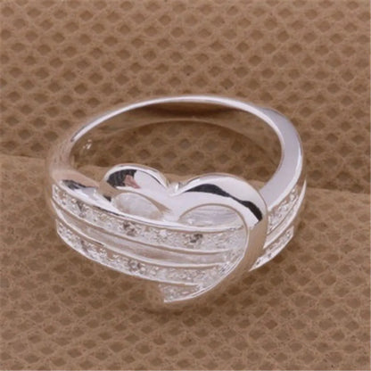 Simple Style Heart Shape Zircon Alloy Wholesale Rings