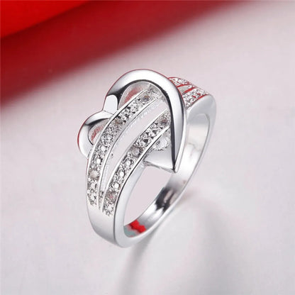 Simple Style Heart Shape Zircon Alloy Wholesale Rings