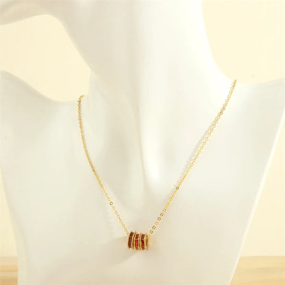 Simple Style Hexagon Copper Plating Inlay Zircon 18k Gold Plated Necklace