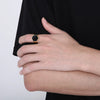 Simple Style Hexagon Solid Color Stainless Steel Polishing Unisex Rings