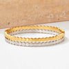 Simple Style Hexagon 304 Stainless Steel 16K Gold Plated White Gold Plated Gold Plated No Inlaid Bangle In Bulk