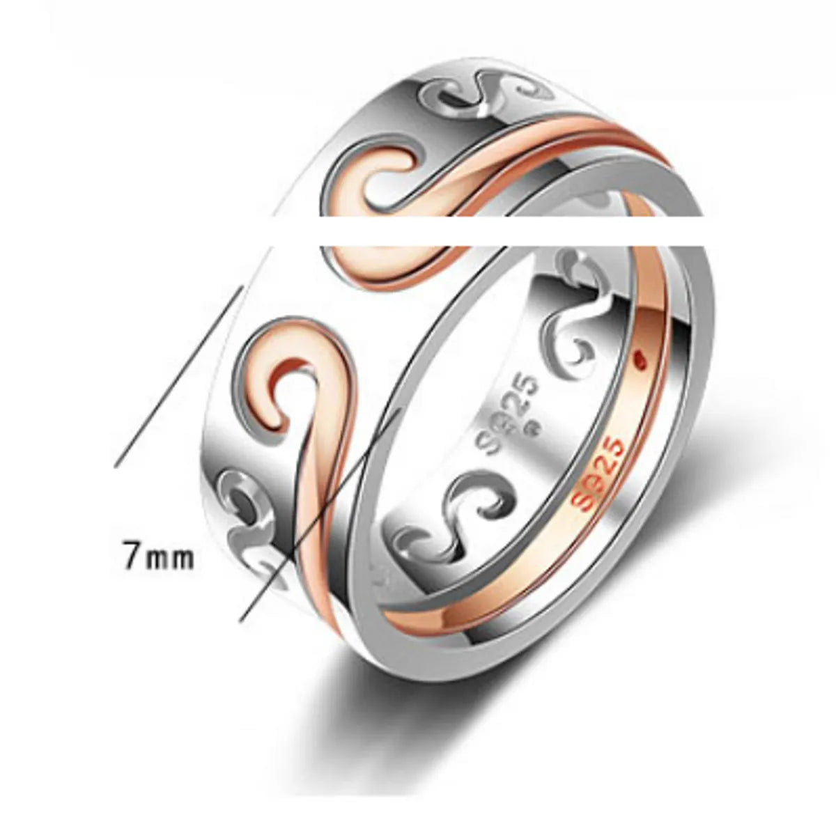 Simple Style Hoop Spell Copper Plating Adjustable Ring