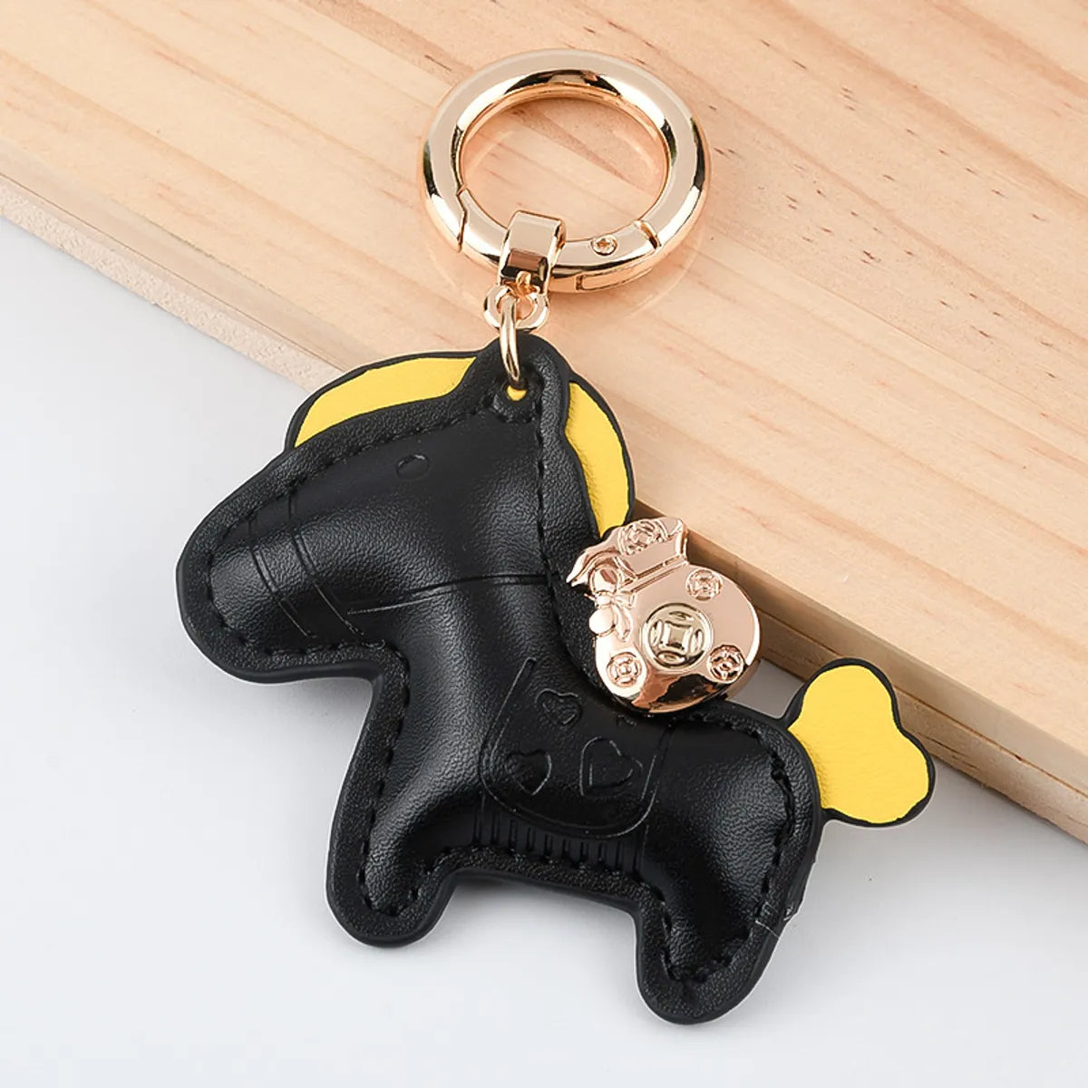 Simple Style Horse Pu Leather Women'S Bag Pendant Keychain