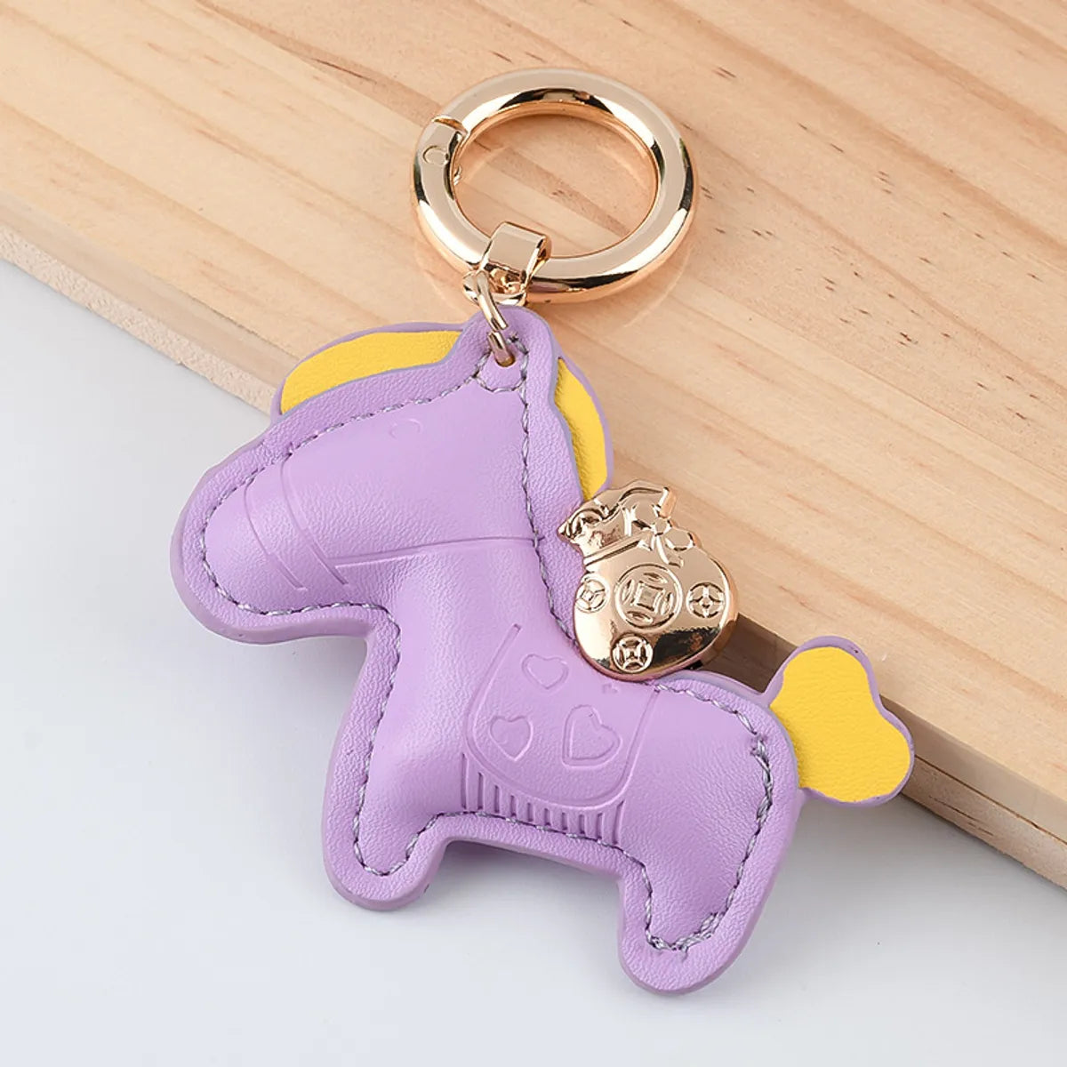 Simple Style Horse Pu Leather Women'S Bag Pendant Keychain