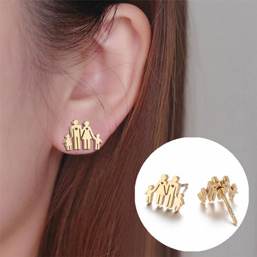 Simple Style Human Gingerbread Apple Stainless Steel Plating Hollow Out Ear Studs 1 Pair