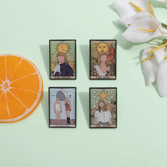 Simple Style Human Oil Painting Alloy Plating Unisex Brooches