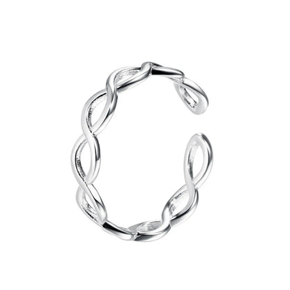 Simple Style Infinity Sterling Silver Plating Open Ring