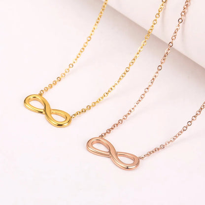 Simple Style Infinity Titanium Steel Plating 18k Gold Plated Necklace