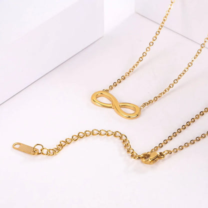 Simple Style Infinity Titanium Steel Plating 18k Gold Plated Necklace