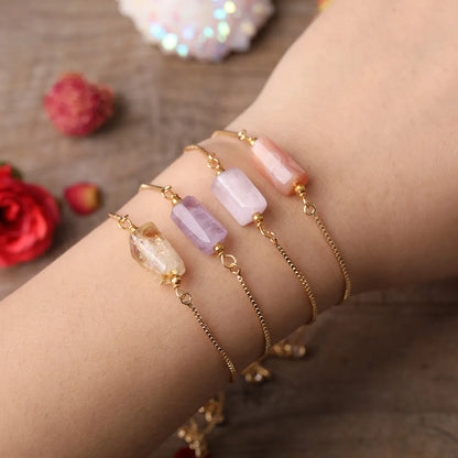 Simple Style Irregular Agate Metal Patchwork Bracelets