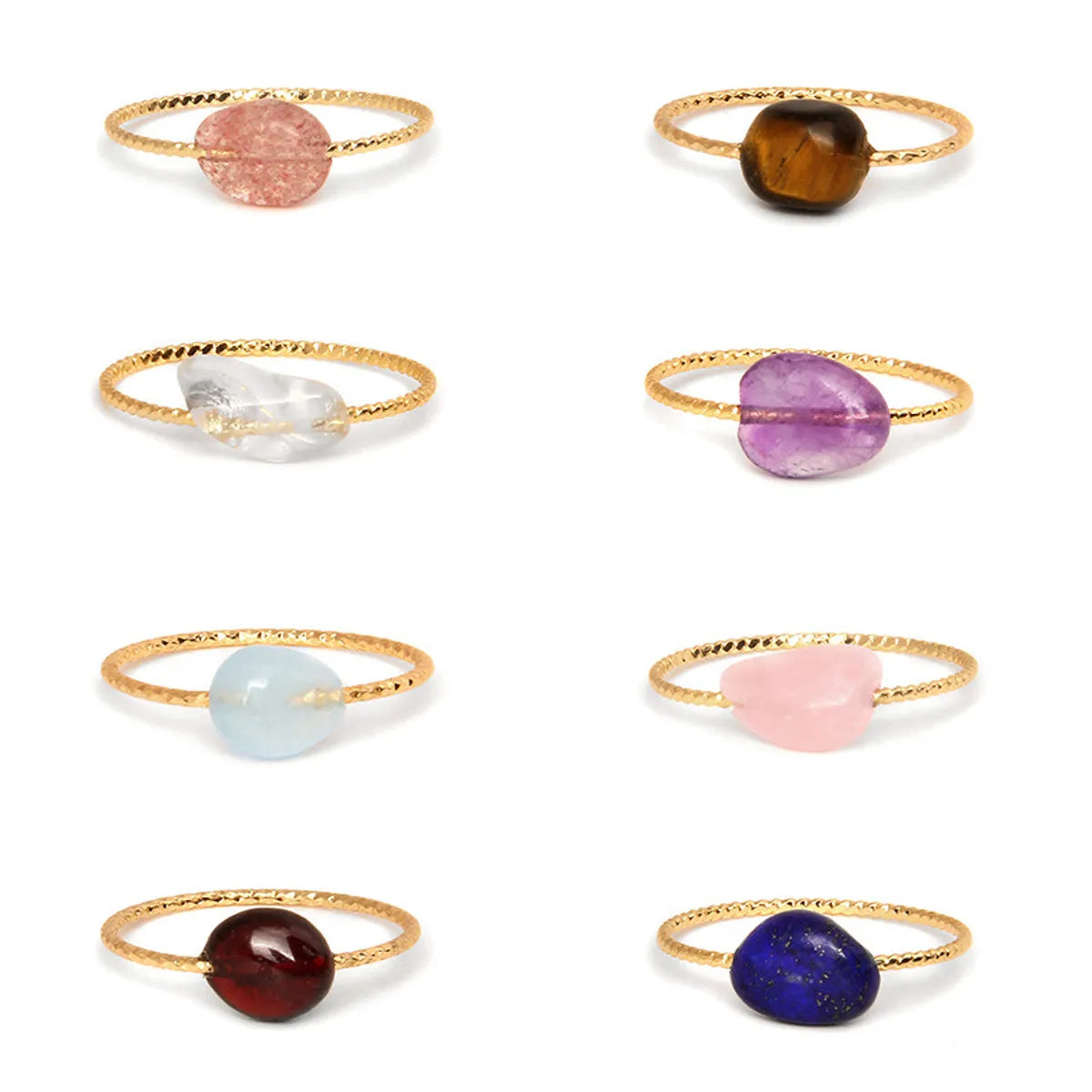 Simple Style Irregular Alloy Inlay Agate Women'S Rings