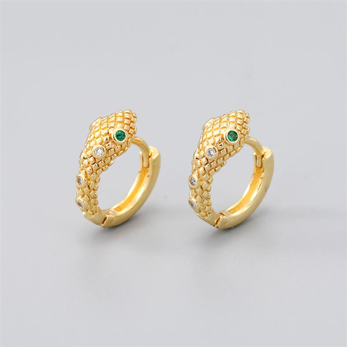 Simple Style Irregular Gold Plated Enamel Artificial Pearls Zircon Women'S Hoop Earrings 1 Pair