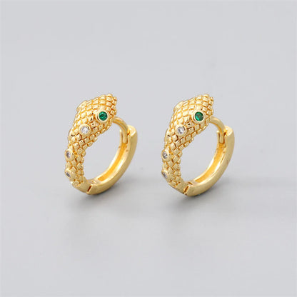 Simple Style Irregular Gold Plated Enamel Artificial Pearls Zircon Women'S Hoop Earrings 1 Pair