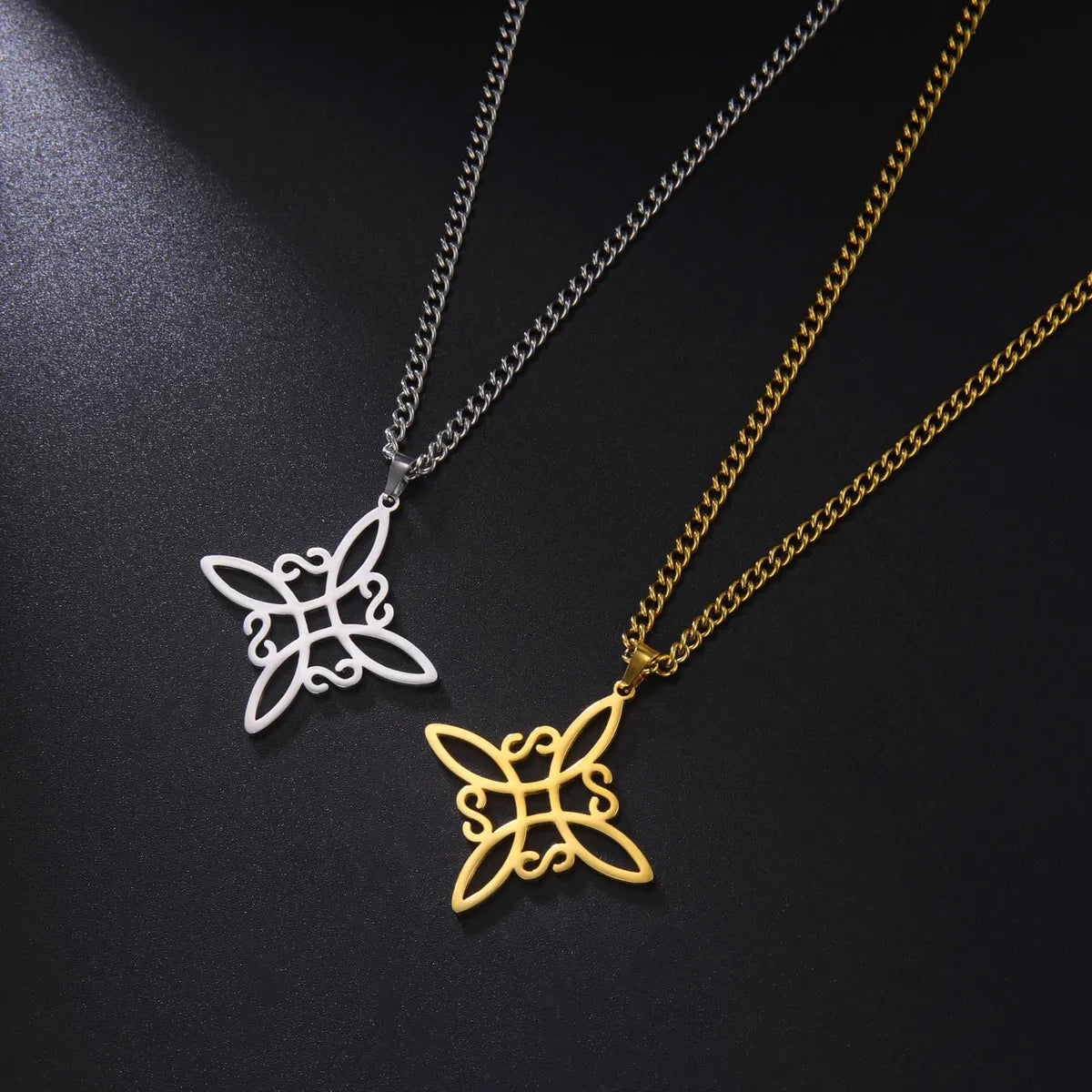 Simple Style Irregular Knot Stainless Steel Titanium Steel Plating Pendant Necklace