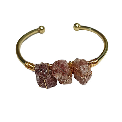 Simple Style Irregular Natural Stone Bangle 1 Piece