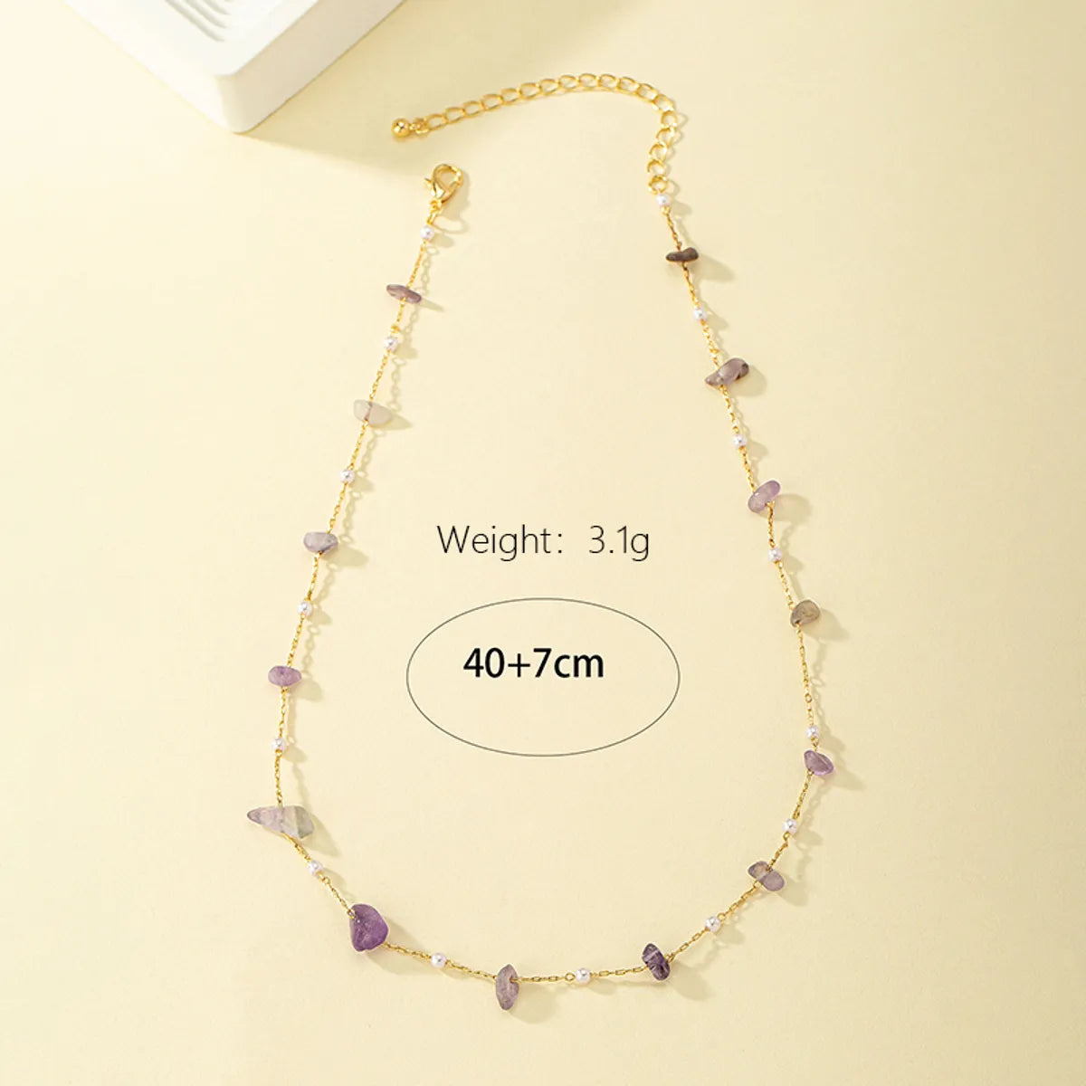 Simple Style Irregular Plastic Stone Plating 14k Gold Plated Women'S Necklace