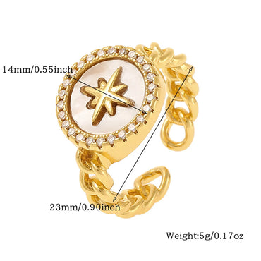 Simple Style Irregular Solid Color Copper Plating Inlay Zircon Open Rings