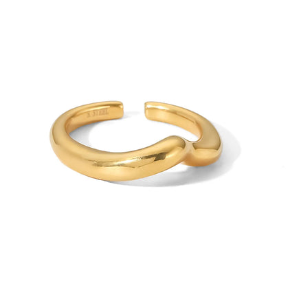 Simple Style Irregular Stainless Steel Gold Plated Gold Plated Open Ring